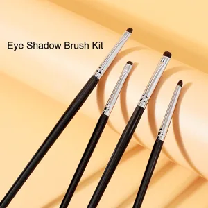 Eye Shadow Brush Kit Easy Apply Comfortable Grip Ergonomic Handle Detail Makeup Brush Kit 4pcs Moderate Texture Soft Hair for Home Use - 1410220136711-2
