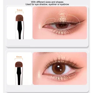 Eye Shadow Brush Kit Easy Apply Comfortable Grip Ergonomic Handle Detail Makeup Brush Kit 4pcs Moderate Texture Soft Hair for Home Use - 1410220136711-3
