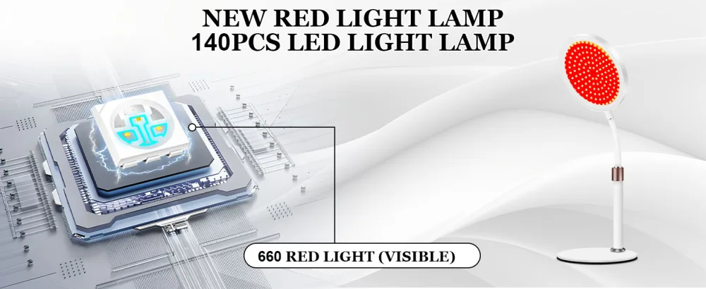 Red Light Lamp for Face 140 LEDs 3-in-1 Red Light Lamp for Office/Home Red Light Lamp Device for Leg Shoulder Leg Small - red light lamp