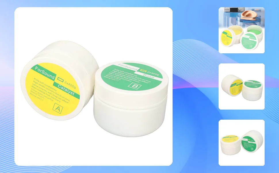 Jauarta 2pcs 400g Ear Impression Putty Custom Silicone Mild Soft High Elastic Ear Molding Putty Material with Spoons - 1411220458311-1