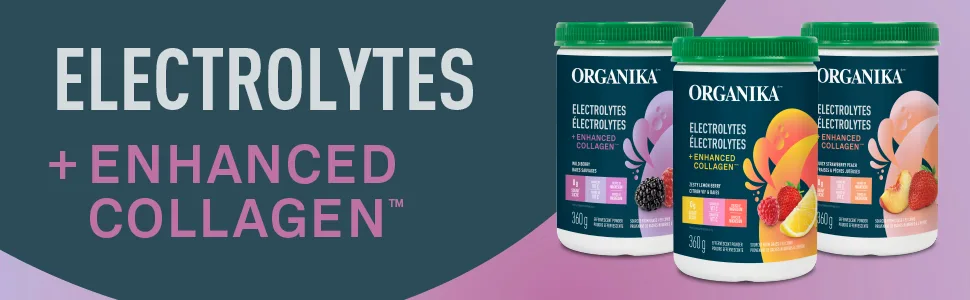Organika Electrolytes + Enhanced Collagen Hydration + Protein Bundle (Strawberry Peach + Wildberry Flavours) - 720 grams 60 Servings - product information 1
