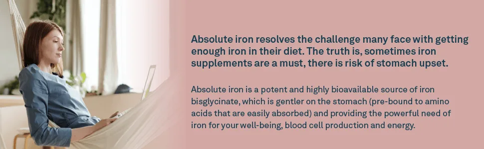 Organika Absolute Iron- Iron Bisglycinate & Liposomal Vitamin C 500mg- High Absoprtion for Superior Bioavailability Immunity- 60vcaps Absolute Iron + Vitamin C - product information 3