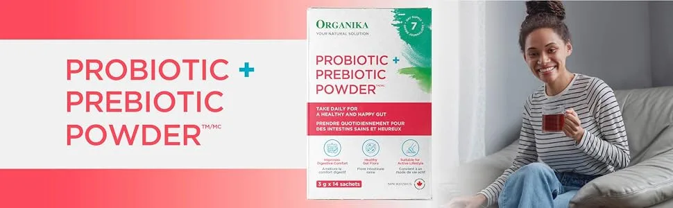 Organika Prebiotic + Probiotic Powder | Organika Electrolytes Powder - Wild Raspberry Sachets Powder + Organika Electrolytes Powder - product information 1