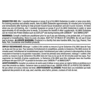 ALLMAX Glutamine 1000G & Nutrition 100% pharmaceutical grade maximum strength + absorption Taurine 400g - product information 1