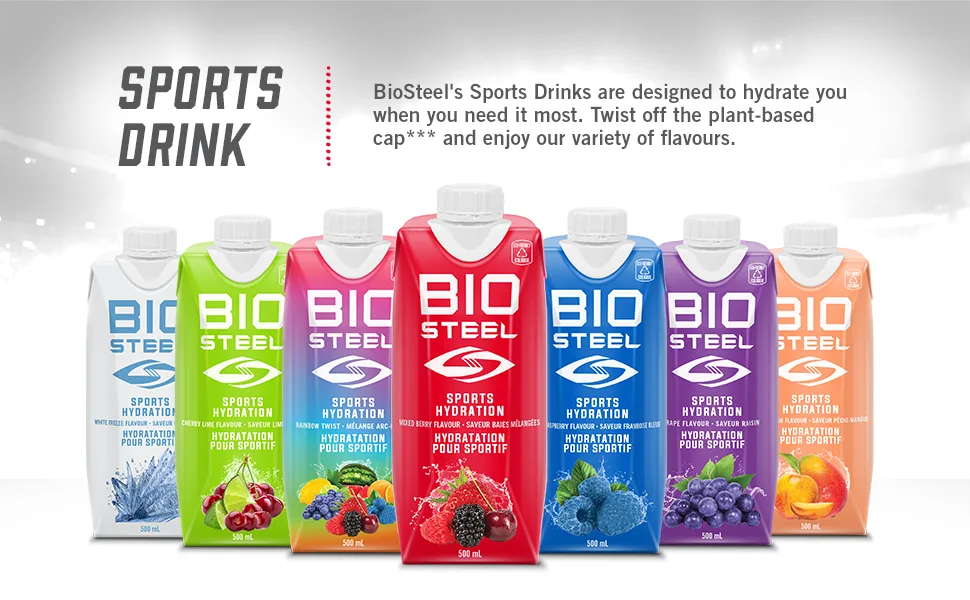 BioSteel Sports Drink Great Tasting Hydration with 5 Essential Electrolytes Blue Raspberry Flavour 16.7 Fluid Ounces 12-Pack & Drink Great Tasting Hydration with 5 Essential Electrolytes - product information 1