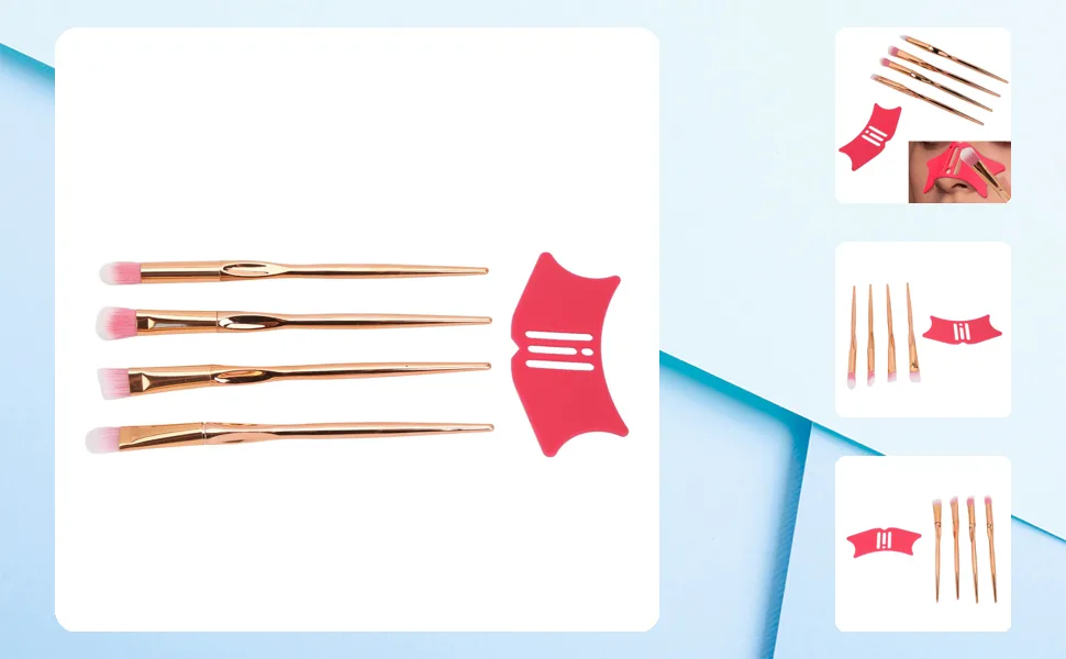 Multifunctional Silicone Template & Nose Contouring Stencil with Brush - Nose Shadow Tool Face Makeup Guide for Perfect Application - 1410230096811-1