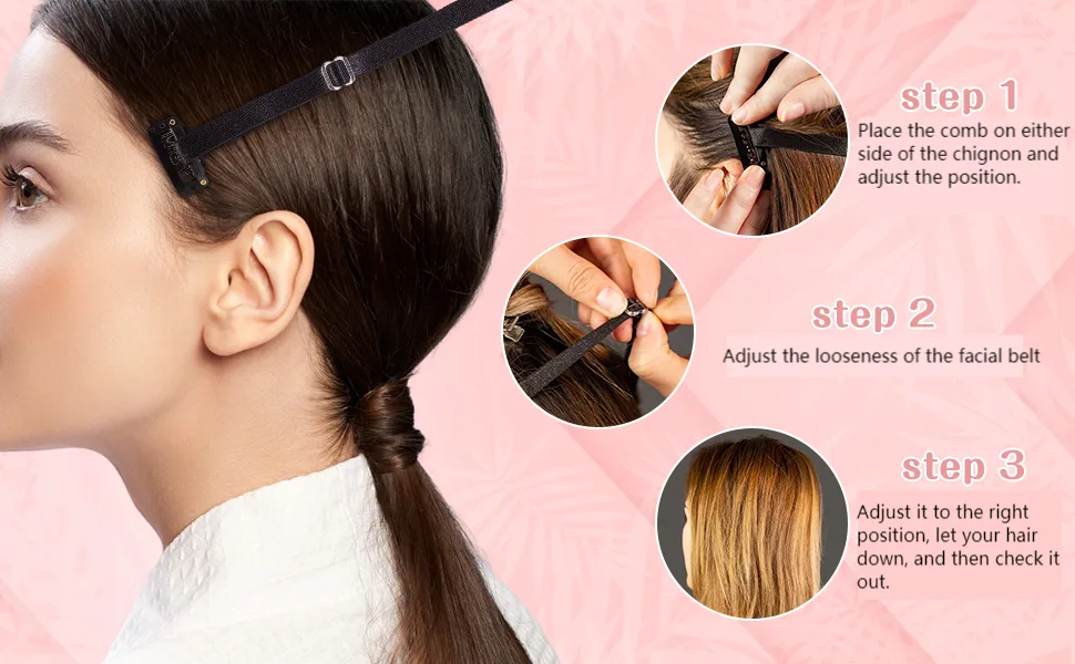 Generic Lift Bands Nylon with Clips Hair Band Elastic Band for Lift Black Single Belt - product information 5