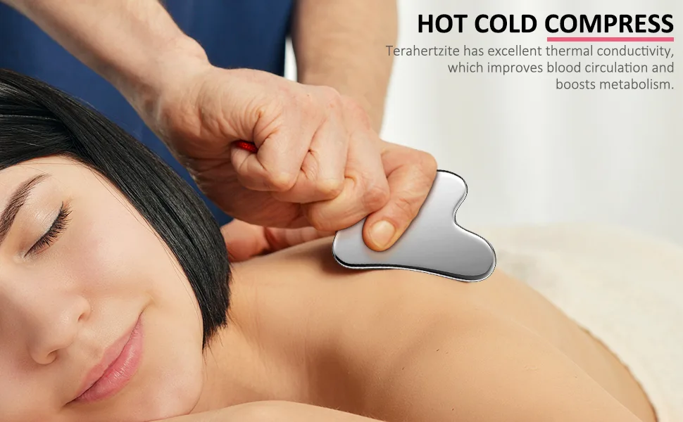 Terahertz Gua Sha Tool Terahertz Stone Gua Sha Scraping Tool Men Women Portable Facial Beauty Lymphatic Drainage Massager - Gua Sha Tool