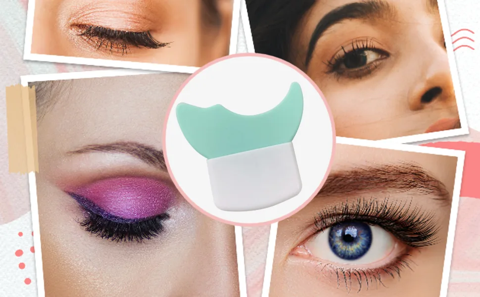 harayaa Eyeliner Stencil Lazy Quick Eye Makeup Tool Professional Eyeliner Guide Template Eye Makeup Aid Eyelash Guard Winged Tip Eyeliner Aid Green - Eyeliner Stencil