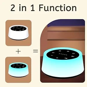 ColorsNoise Sound Machine and White Noise Machine with 30 Soothing Sounds with 12 Colors Baby Night Light with Memory Function (T-Black) - product information 5