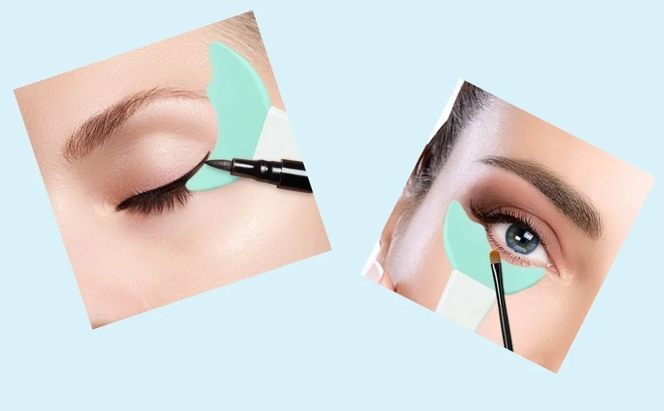 harayaa Make up Tools for Eyeliner Eyeliner Tool Eyeliner Stencils Silicone Eye Makeup Stencils black white handle - product information 2