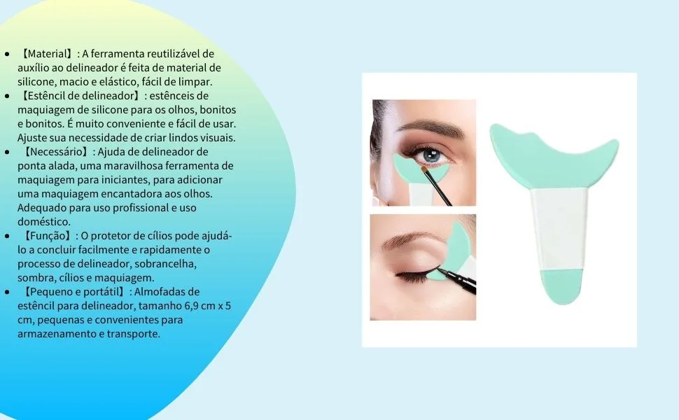 harayaa Make up Tools for Eyeliner Eyeliner Tool Eyeliner Stencils Silicone Eye Makeup Stencils black white handle - product information 3