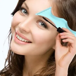CHILDWEET 2pcs Silicone Beauty Ruler Eyebrow Stencils Aid Eyeliner Tool Lash Applicator Tool Cosmetic - product information 2