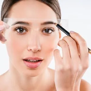 Outanaya Brow Ruler Sticker 1 Roll Stickers Brow Mapping Tool Makeup Eyebrow Line Eyebrow Mapping Template Drawing Pen Make up - product information 1