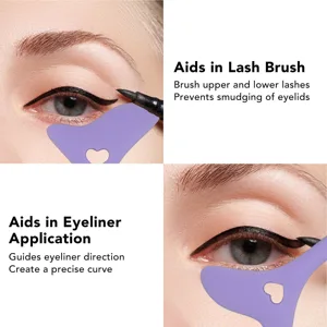 Reusable Aid with Cream Applicator Silicone Eye Makeup Tool for Drawing Eyeshadow Mascara Application - Versatile Eye Beauty Tool (Purple) - product information 6