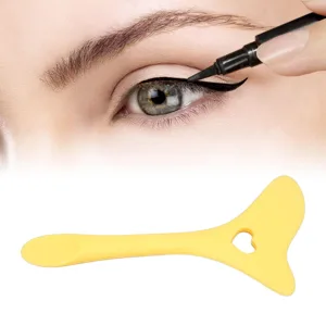 Reusable Aid with Cream Applicator Silicone Eye Makeup Tool for Drawing Eyeshadow Mascara Application - Versatile Eye Beauty Tool (Yellow) - 1410220086011-3