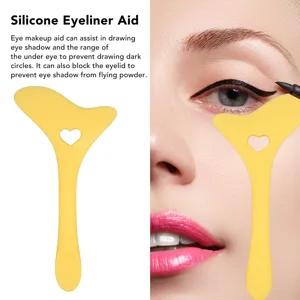Reusable Aid with Cream Applicator Silicone Eye Makeup Tool for Drawing Eyeshadow Mascara Application - Versatile Eye Beauty Tool (Yellow) - product information 6