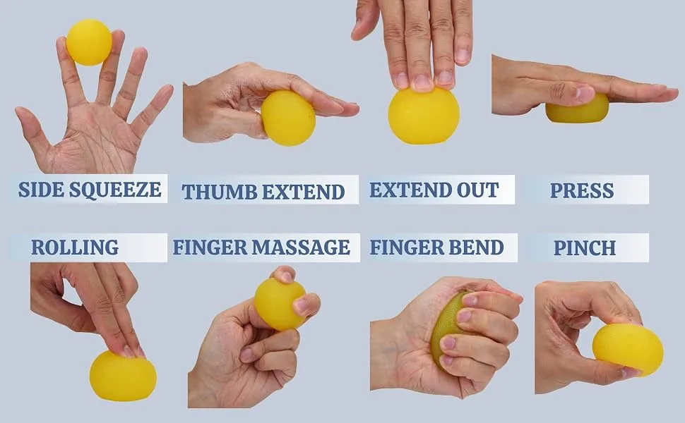 Ejoyous Squeeze Balls Silicone Hand Squeeze Ball for Hand Therapy Exercise Arthritis Wrist Carpal Tunnel Stress(Blue) - Therapy Grip Ball