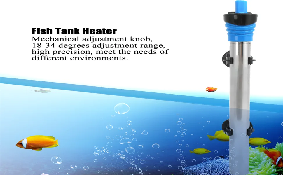 Aquarium Heater Stainless Steel Heating Rod Automatic Constant Adjustable Temperature with Suction Cup for Aquarium Fish Tank(200W US) - B08G8SWQG4