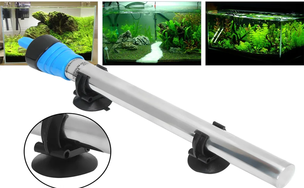 Aquarium Heater Stainless Steel Heating Rod Automatic Constant Adjustable Temperature with Suction Cup for Aquarium Fish Tank(200W US) - B08G8SWQG4