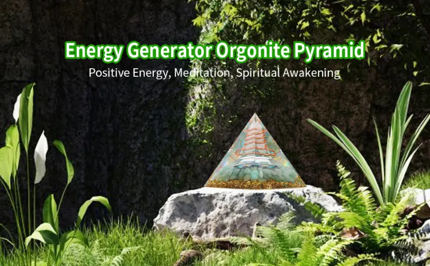 BORDSTRACT 6cm Energy Generator Orgonite Pyramid Healing Crystal Pyramid for Positive Energy Meditation Spiritual Awakening - Energy Generator Orgonite Pyramid