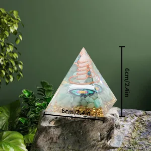 BORDSTRACT 6cm Energy Generator Orgonite Pyramid Healing Crystal Pyramid for Positive Energy Meditation Spiritual Awakening - size