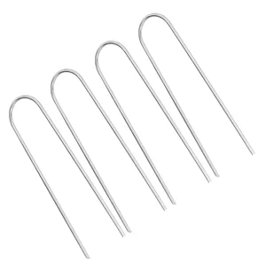 4 Pcs U Shaped Nail Tent Ground Staple High Hardness Stainless Steel Garden Pegs Securing Lawn Supplies - 3116210061811-2
