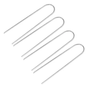 4 Pcs U Shaped Nail Tent Ground Staple High Hardness Stainless Steel Garden Pegs Securing Lawn Supplies - 3116210061811-3