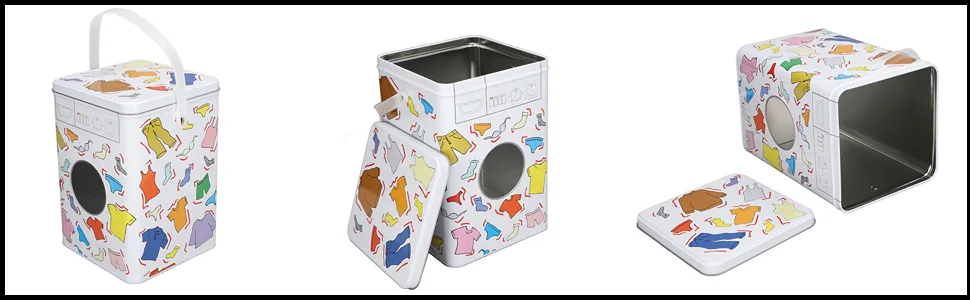 Laundry Detergent Container Large Capacity Laundry Powder Bin with Perspective Window and Lid Metal Laundry Detergent Powder Storage Box for Farmhouse Laundry Room Decor - product information 8