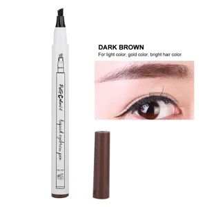Liquid Eyebrow Pencil Eyebrow Pencil Four Forks Long Lasting Liquid Eyebrow Pen Waterproof Pencil (1# dark brown mocha color) - JM18136-01-3