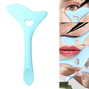 Silicone Aid Stencils Wing Tips Reusable Silicone Tool Mascara Drawing Aid Makeup Tool Applicator Tool (blue) - product information 2