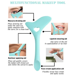 Silicone Aid Stencils Wing Tips Reusable Silicone Tool Mascara Drawing Aid Makeup Tool Applicator Tool (blue) - product information 3