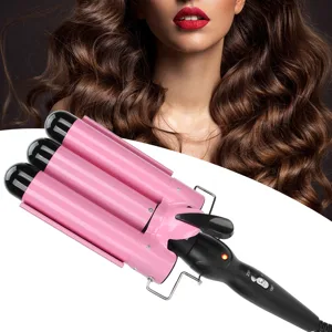 Curling Iron Wand 3 Barrel Curling Iron Wand Adjustable Hair Curler Waver Crimper Hair Styling Tool ( 32mm) Pink 32mm - product information 3