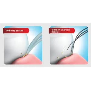 Colgate Slim Soft Charcoal Toothbrush 17x Slimmer Soft Tip Bristles (Buy 2 Get 2) - product information 2