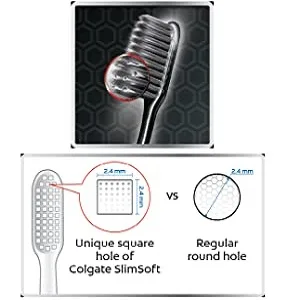 Colgate Slim Soft Charcoal Toothbrush 17x Slimmer Soft Tip Bristles (Buy 2 Get 2) - product information 3