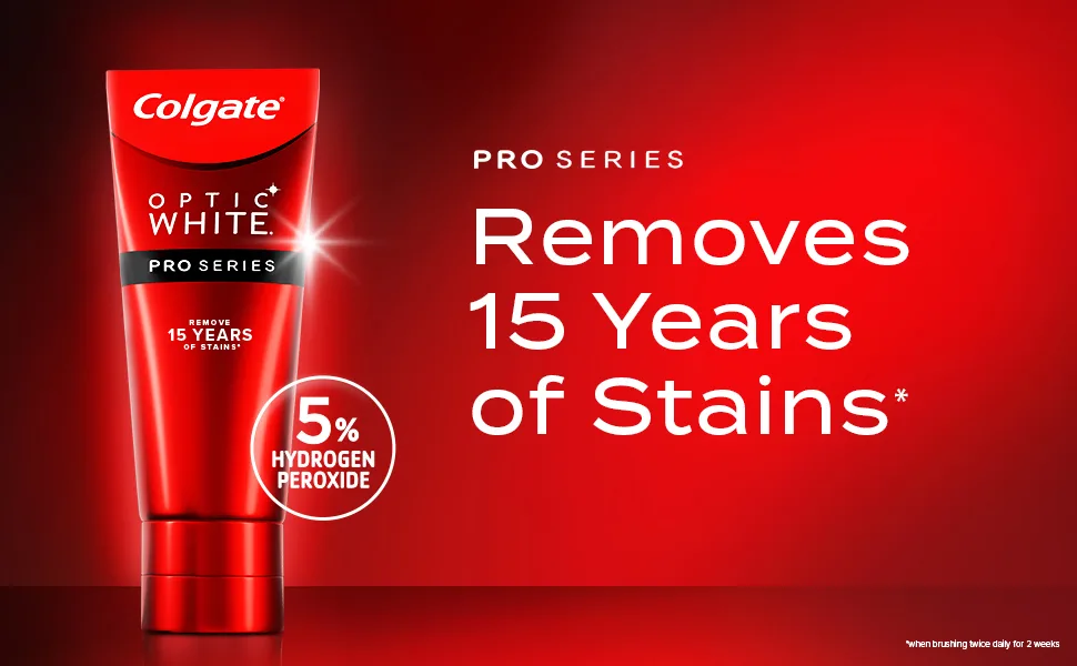 Colgate Optic White Pro Series Whitening Toothpaste with 5% Hydrogen Peroxide, Stain Prevention, 3 oz Tube - optic white toothpaste, whitening toothpaste, optic white renewal, colgate toothpaste
