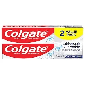 Colgate Baking Soda and Peroxide Whitening Toothpaste - 6 Ounce (Pack of 2) Brisk Mint 6 Ounce (Pack of 2) - product information 2