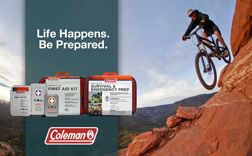 Coleman All Purpose Mini First Aid Kit - 27 Pieces - Family First Aid kit, first aid tins, travel first aid kit, small first aid kit, basic first aid kit
