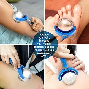 Cold Massage Roller Ball | Cold Therapy | Ice Roller Ball with Handle | cryo Stick | Relieve Muscle Pain | Blue - all over body