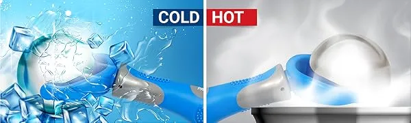 Cold Massage Roller Ball | Cold Therapy | Ice Roller Ball with Handle | cryo Stick | Relieve Muscle Pain | Blue - cold and hot