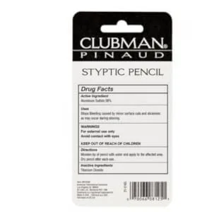 Clubman Jumbo Styptic Pencil, 1 oz, White - product information 3