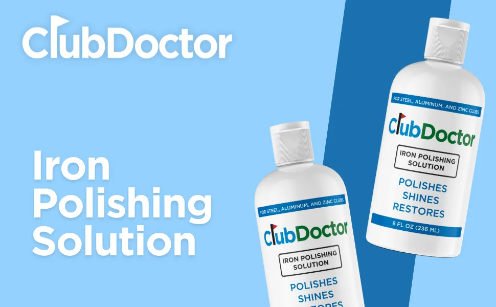 Club Doctor - Iron Polishing Solution - Golf Club Polish - Buff, Shine, Restore - Remove Scratches, Scuffs, and Rust - Improve Confidence - Golf Bag Essential - 8 oz - IPS_A+Content
