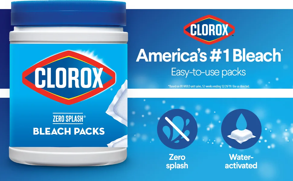 Clorox Zero Splash Bleach Packs - Laundry Pods, 4 Count (Pack of 1) - image
