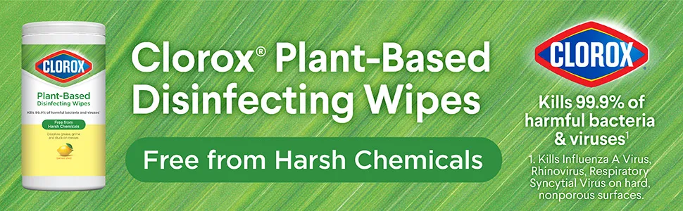 Clorox Plant-Based Disinfecting Wipes Lemon Zest 1/3x75ct ecom - image