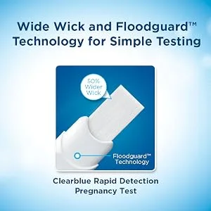 Clearblue Ovulation Complete Starter Kit, 10 Ovulation Tests and 1 Pregnancy Test - Wide Wick, Floodguard Technology