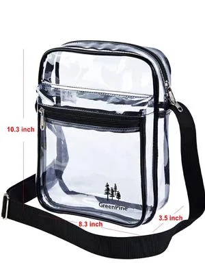 Clear Messenger Bag for Work & Business Travel for Men & Women,Stadium Approved ,Cross-Body Shoulder Bag Black - product information 4