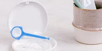 Clear Aligner Removal PUL Tool for Invisalign Removable Braces & Trays | Compatible with Removable Braces, Aligners, Retainers, & Dentures | Hygienic, Durable, Compact | By The Pultool (Pink + Blue) - Invisalign Aligner Case retainer ortho tools kit key hook removable braces tray cleaning tablets