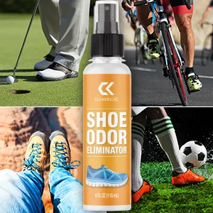 CleanKicks Odor Eliminator Spray, Deodorizes & Removes Bad Smells, Boots, Cleats, Sneakers, Easy to Store, 4oz Bottle - Activities