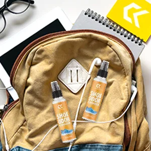 CleanKicks Odor Eliminator Spray, Deodorizes & Removes Bad Smells, Boots, Cleats, Sneakers, Easy to Store, 4oz Bottle - back pack