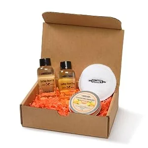 CLARK'S Cutting Board Care Gift Set - Cutting Board Soap, Oil, Wax, and Buffing Pad. Enriched with Orange & Lemon Oils. Small Sizes for a Big Impact! - cutting board oil